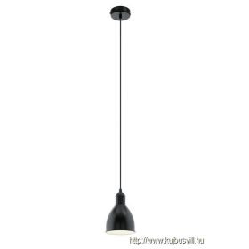 EGLO 49464 Függeszték E27 40W 15,5cm feketePriddy