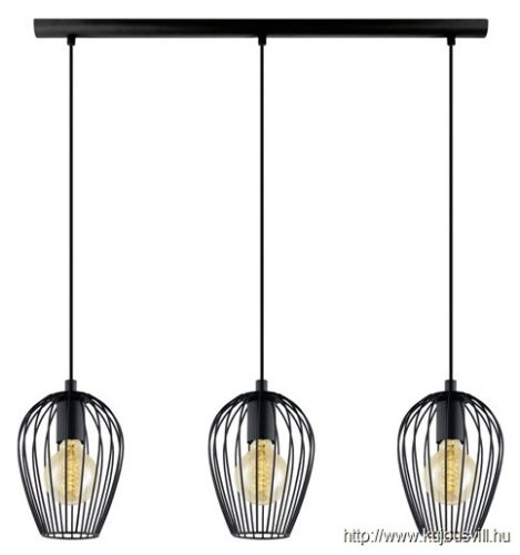 EGLO 49478 Függeszték E27 3x60W fekete Newtown