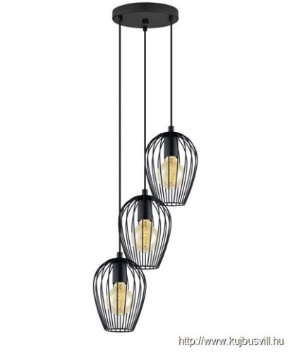 EGLO 49479 Függeszték E27 3x60W 38cmfeketeNewtown