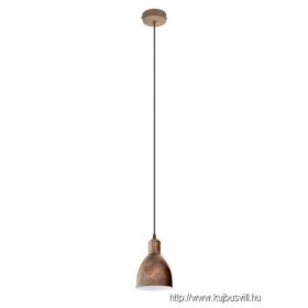 EGLO 49492 Függ.E27 40W 15,5cm antik réz Priddy1