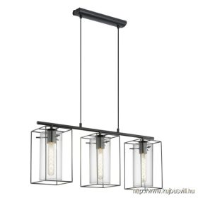 EGLO 49496 Függeszték E27 3x60Wfekete/átl.Loncino