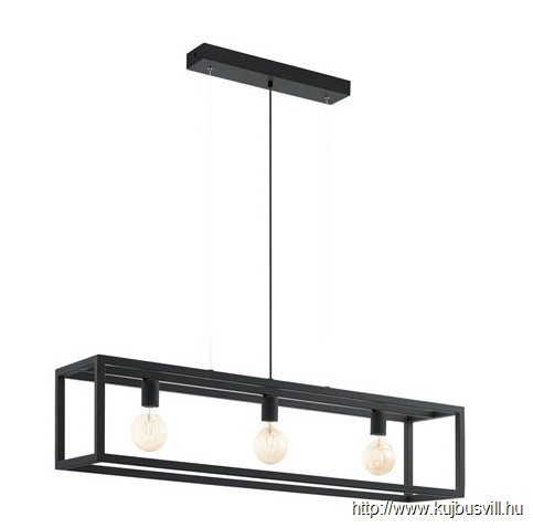 EGLO 49564 Függeszték E27 3x60W fekete Elswick