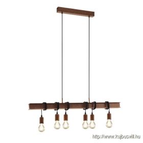 EGLO 49859 Függeszték E27 6x60W barna Townshend 4