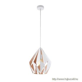 EGLO 49932 Függ.E27 1x60W fehér/rozé Carlton1
