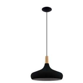 EGLO 900163 Függeszték 1xE27 Ø400 fek/fa Sabinar