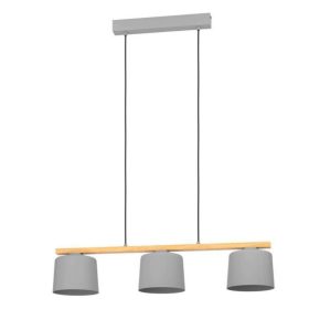 EGLO 900362 Függeszték 3xE27 v.szürke/fa Mariel