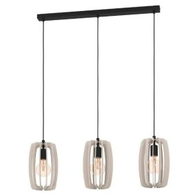 EGLO 900503 Függ. 3xE27 fekete/homokszín Bajazzara