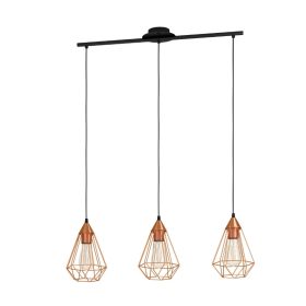 EGLO 94195 Függeszték E27 3x60W réz színű Tarbes