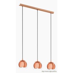 EGLO 94591 Függ.E27 3x40Wréz/átl.bura/fek.Rocamar