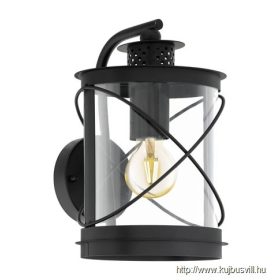 EGLO 94843 Kült.fali le E27 1x60W fekete Hilburn