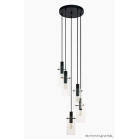 EGLO 97368 Függ.E27 5x60W fekete/átl.Montefino