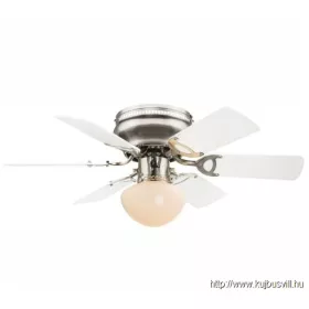   GLOBO 0307W UGO Mennyezeti ventilátor, matt króm test, fehér lapátok, 3 foko