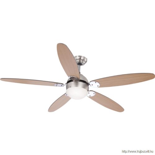GLOBO 0308 Mennyezeti ventilátor króm,matt króm test, bükk,grafitszürke MDF lapát, üveg búra, 1X60W E14, 50Hz,