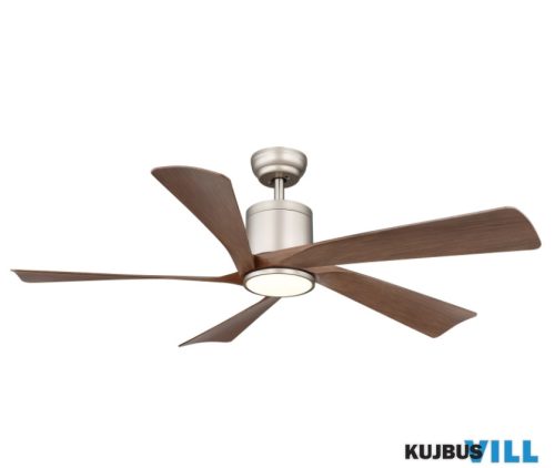 GLOBO 03606 MODESTO Mennyezeti ventilátor fém sötét/világos szürke, műanyag fehér/fa minta, dimmelhető, több fokozat fali kapcsolóval, memória, éjszakai fény, i