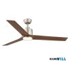 GLOBO 03607 MODESTO Mennyezeti ventilátor fém sötét/világos szürke, műanyag fehér/fa minta, dimmelhető, több fokozat fali kapcsolóval, memória, éjszakai fény, i
