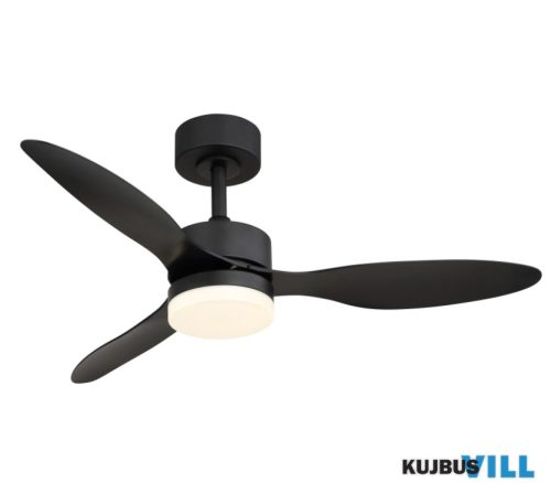 GLOBO 03608 BLACKWELL Mennyezeti ventilátor fém fekete, műanyag fehér/fekete, dimmelhető, több fokozat fali kapcsolóval, színek rögzíthetők, memória, időzítő, t