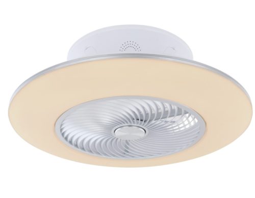 GLOBO 03623 Mennyezeti ventilátor fém/akril fehér, fém ezüst metál, dimmelhető, memória funkció, éjszakai fény,