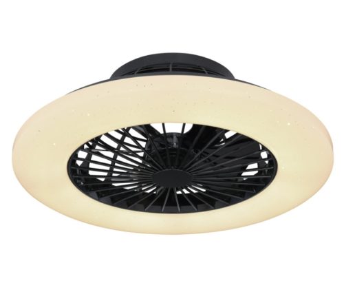 GLOBO 03628B Mennyezeti ventilátor Fém fekete, műanyag fekete-fehér,  szabályozható, színhőm.vált., éjszakai funk