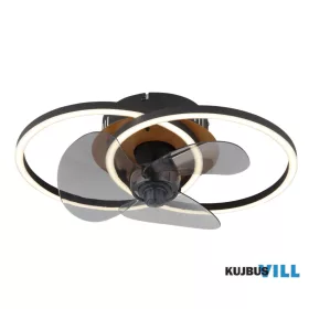   GLOBO 03661 KAREN Mennyezeti ventilátor fém fekete/fa mintázatú, műanyag fehér