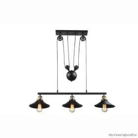   GLOBO 15053-3 LENIUS Függeszték fekete,állítható magsság,  90-180 cm, LxBxH:920x2
