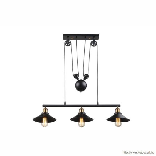 GLOBO 15053-3 LENIUS Függeszték fekete,állítható magsság,  90-180 cm, LxBxH:920x2