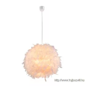   GLOBO 15057 KATUNGA Függeszték fehér toll, ø: 450, H:1200, exkl. 1xE27 40W 230V