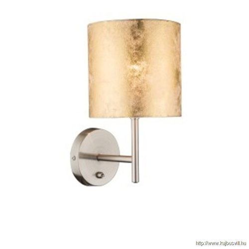 GLOBO 15187W AMY Falikar nikkel matt,  textil arany, BxH:150x260, AL:190, 1xE