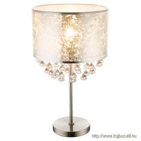   GLOBO 15188T3 AMY I Asztali lámpa nikkel  matt, textil ezüst, akril kristály, át