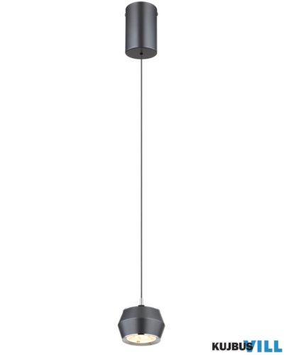 GLOBO 15209 MARTHY Függeszték fém szürke matt, alumínium szürke matt, akril fehér, króm gyűrű, kábel PVC fekete, ø: 100mm, M: 1800mm, magasság állítható 50 - 18