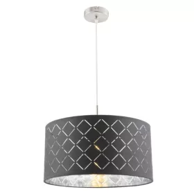   GLOBO 15228H KIDAL Függeszték  textil , fekete-ezüst,D:400, H:1400, exkl. 1xE27