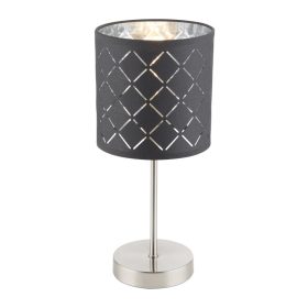   GLOBO 15228T KIDAL Asztali lámpa  , fekete-ezüst,kábel 1,5 m, Schalter, ø: 150,