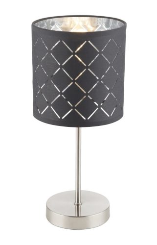 GLOBO 15228T KIDAL Asztali lámpa  , fekete-ezüst,kábel 1,5 m, Schalter, ø: 150, H:350, exkl. 1xE14 40W 230V