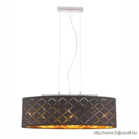   GLOBO 15229H2 CLARKE Függeszték  textil ,fekete-arany, LxBxH:630x250x1400, exkl.