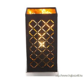   GLOBO 15229T1 CLARKE Asztali lámpa nikkel  matt, textil fekete arany kapcsolóval,