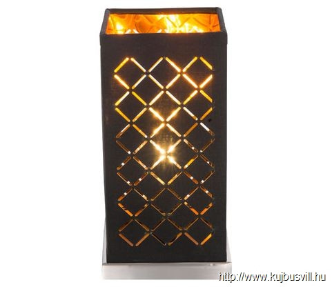 GLOBO 15229T1 CLARKE Asztali lámpa nikkel  matt, textil fekete arany kapcsolóval, LxWxH:110x110x250, Foglalat típusa:1xE1