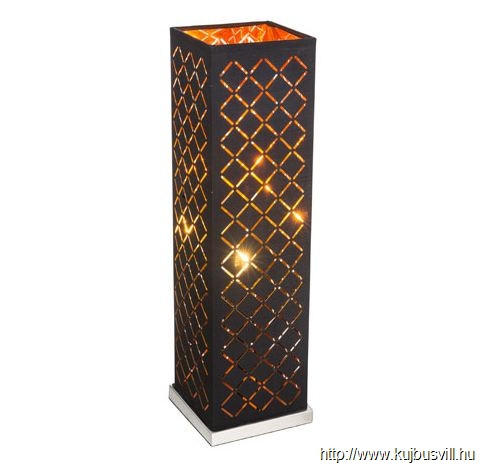 GLOBO 15229T2 CLARKE Asztali lámpa nikkel  matt, textil fekete arany kapcsolóval, LxWxH:150x150x570, Foglalat típusa:1xE2