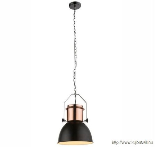 GLOBO 15282 Függeszték réz-metál fekete, ø: 265, H:1200, exkl. 1xE27 40W 230V