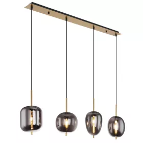   GLOBO 15345-4MM BLACKY I Függeszték fém matt réz alaplap, 4 különböző füstszínű búráv