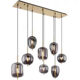   GLOBO 15345-8MM BLACKY I Függeszték réz matt fém váz, füstszínű 8 különböző méretű, é