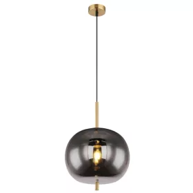   GLOBO 15345H1MM BLACKY I Függeszték fém matt sárgaréz, füstszínű üveg búrával.  ø: 30