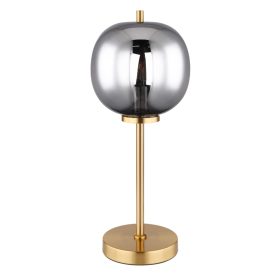   GLOBO 15345TMM BLACKY I Asztali lámpa fém matt réz, füstszínű üveg búrával.  Ø:185,