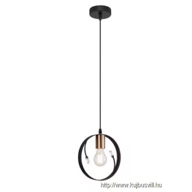   GLOBO 15346-1 VIGO Függeszték fém fekete. Ø:200, H:1500, exkl. 1xE27 60W 230V