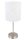 GLOBO 15430T NEMMO Asztali lámpa matt króm váz, fehér textil búra, akril  átlátszó vezetékkel szerelve.  Ø:150, H:350,