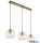 GLOBO 15462H2 ADARA Függeszték matt sárgaréz váz, átlátszó üveg búrával, PVC kábellel. HxSZxM:900x200x1200, izzók nélkül 3xE27 60W 230V