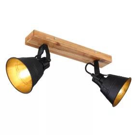   GLOBO 15466S-2 GÜNTHER Spotlámpa barna,  és tölgyfa megjelenésű fém kombinációja. B