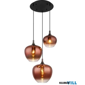   GLOBO 15548-3HG MAXY Függeszték fekete matt fém, fekete-króm fém, réz színű/átlát