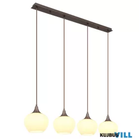   GLOBO 15548-4HC MAXY Függeszték  fém kávé színű, üveg fehér, kábel textil fekete,