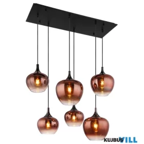   GLOBO 15548-6HG MAXY Függeszték fekete matt fém, fekete-króm fém, réz színű/átlát