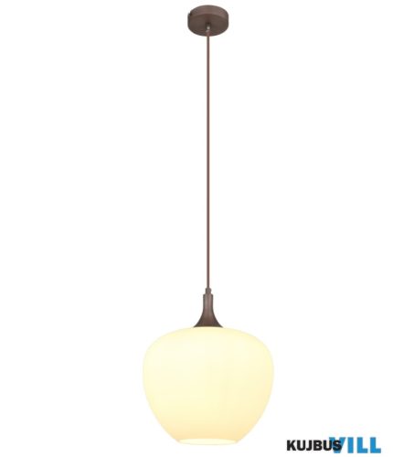 GLOBO 15548HC MAXY Függeszték  fém kávé színű, üveg fehér, kábel textil barna,
