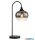 GLOBO 15548T MAXY Asztali lámpa fém matt fekete, füstszínű  üveg, fekete textil kábel, billenőkapcsoló a kábelen, HxSz